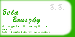 bela banszky business card